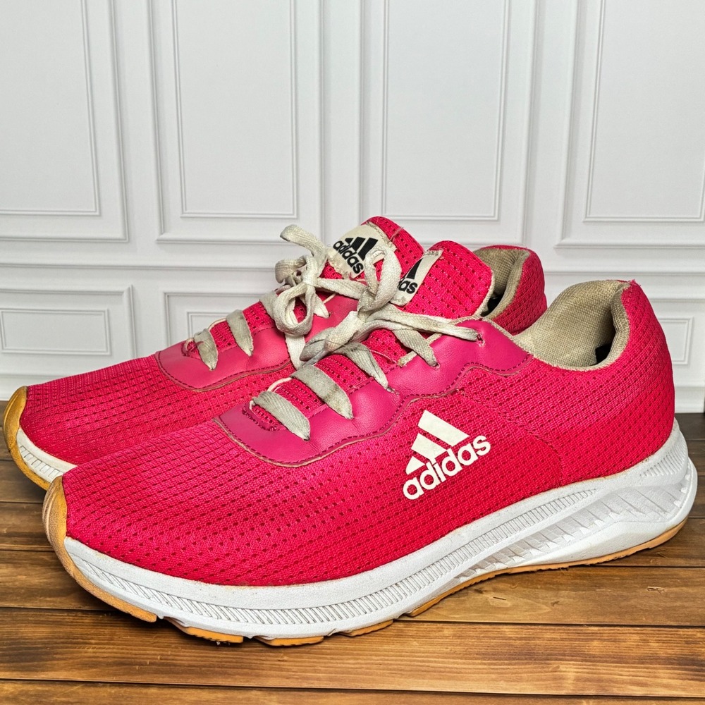 Adidas Womens Pink Mesh Running Shoes Athletic Sneakers Size 8.5